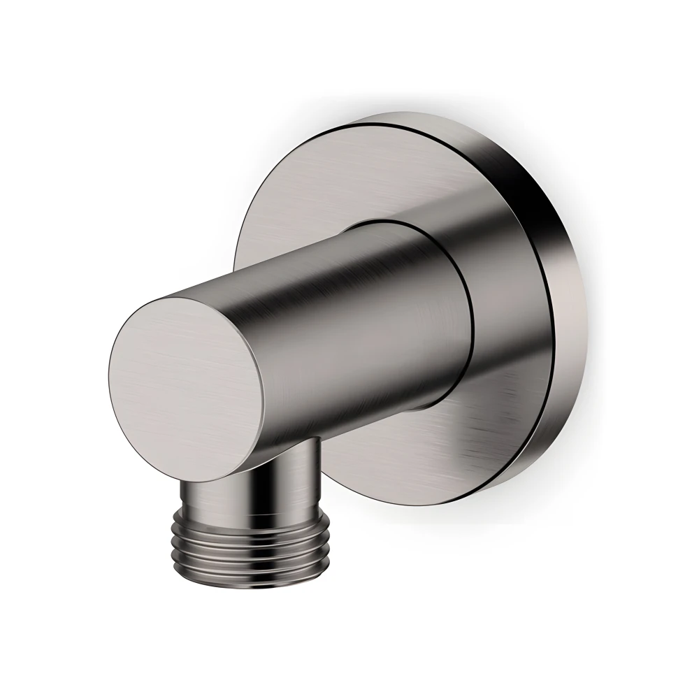 Coude mural inox brossé pour flexible de douchette