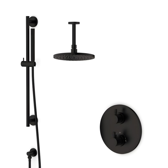 Pack douche encastré thermostatique noir mat LOOP 8