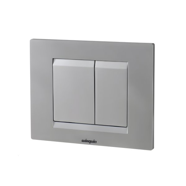 Plaque de commande double chasse ESSENTIEL Chrome Mat pour bâti-support WIRQUIN