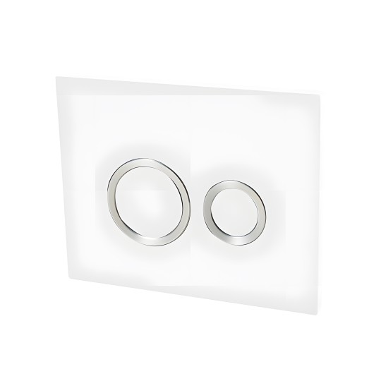 Plaque de commande double chasse HOOP Blanc pour bâti-support WIRQUIN