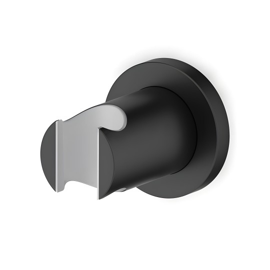 Support mural pour douchette en laiton noir mat