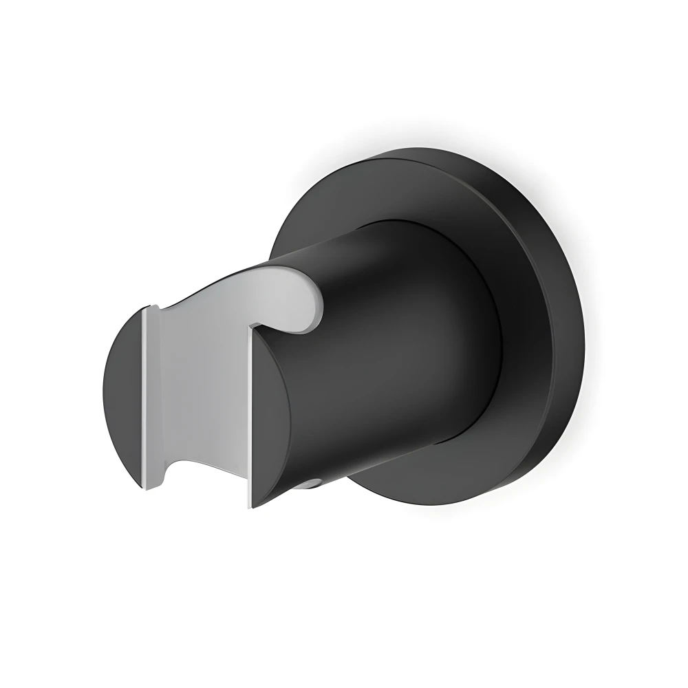 Support mural pour douchette en laiton noir mat