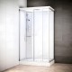 Cabine douche hydromassage SILVER rectangulaire | Version gauche avec vitres blanches