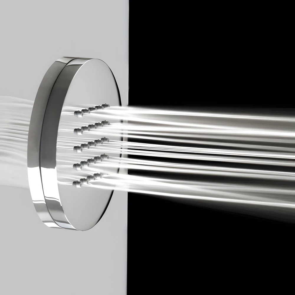 Buses d'hydromassage en laiton chromé avec têtières anti-calcaire