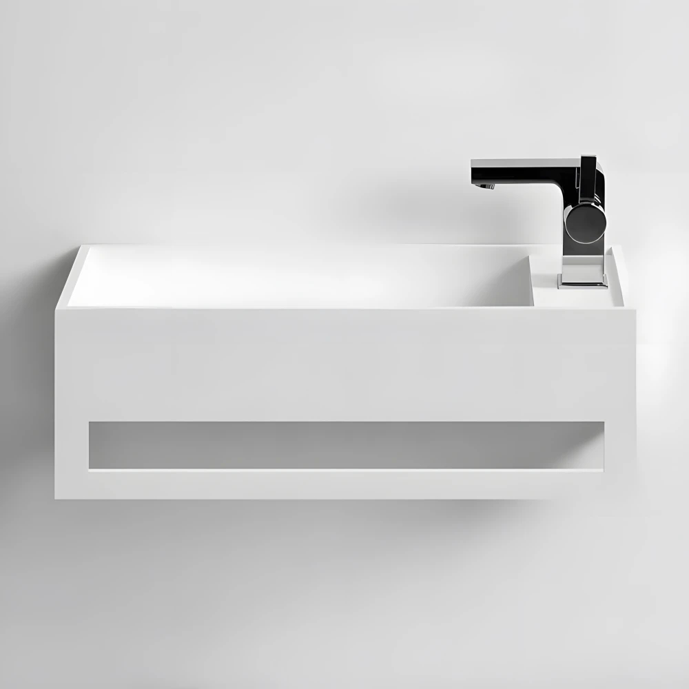 Lave-mains suspendu EASY 50 GAUCHE en Solid Surface