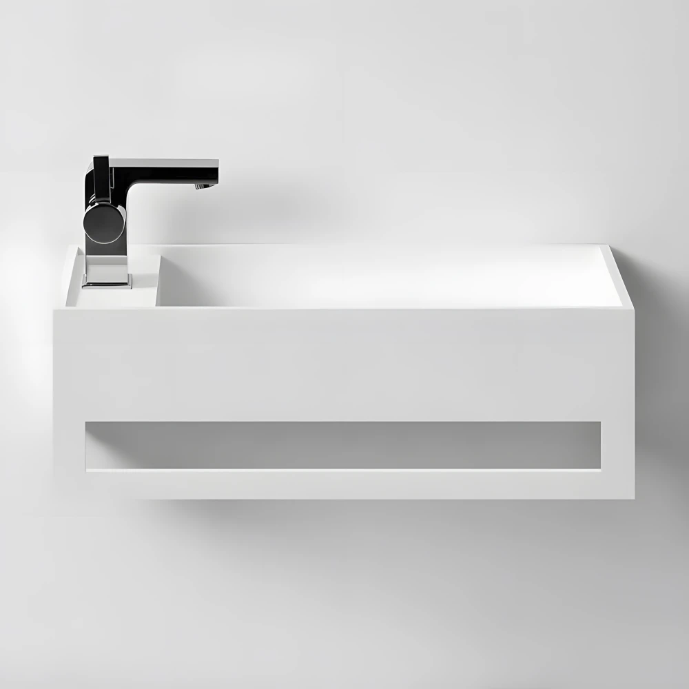 Lave-mains suspendu EASY 50 DROITE en Solid Surface