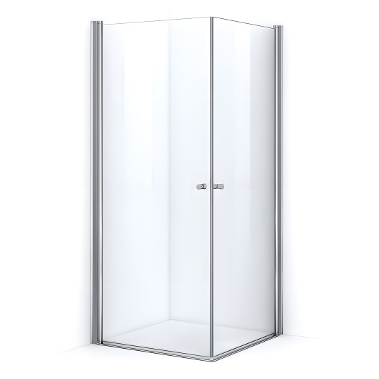 Paroi de douche d'angle 90 x 70 cm avec ouverture pivotante