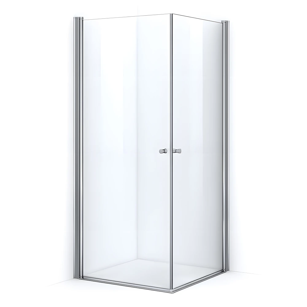 Paroi de douche d'angle 90 x 70 cm avec ouverture pivotante