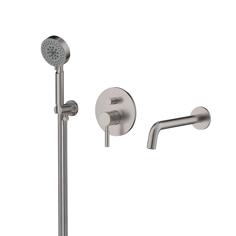 Pack bain/douche LOOP 6 inox brosséPack bain / douche encastrée inox brossé LOOP 6
