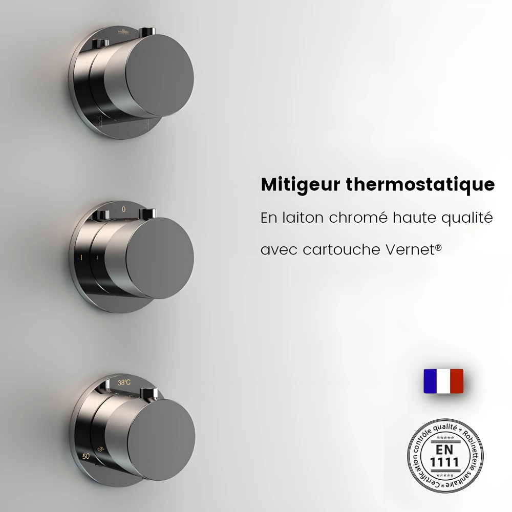 Robinetterie thermostatique en laiton chromé haute qualité