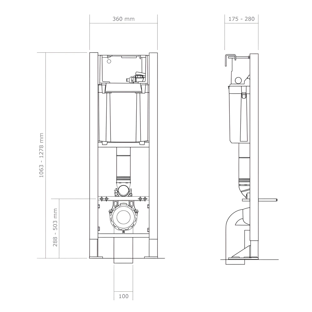 Dimensions du bâti-support WIRQUIN PRO COMPACT PLUS