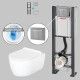 Pack WC suspendu sans bride avec bâti-support autoportant WIRQUIN PRO et plaque grise