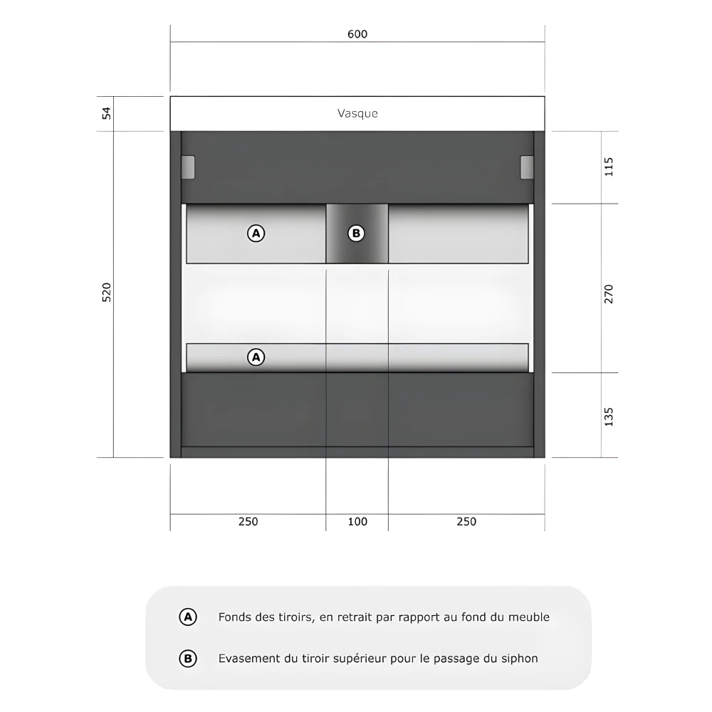 Façade arrière du meuble