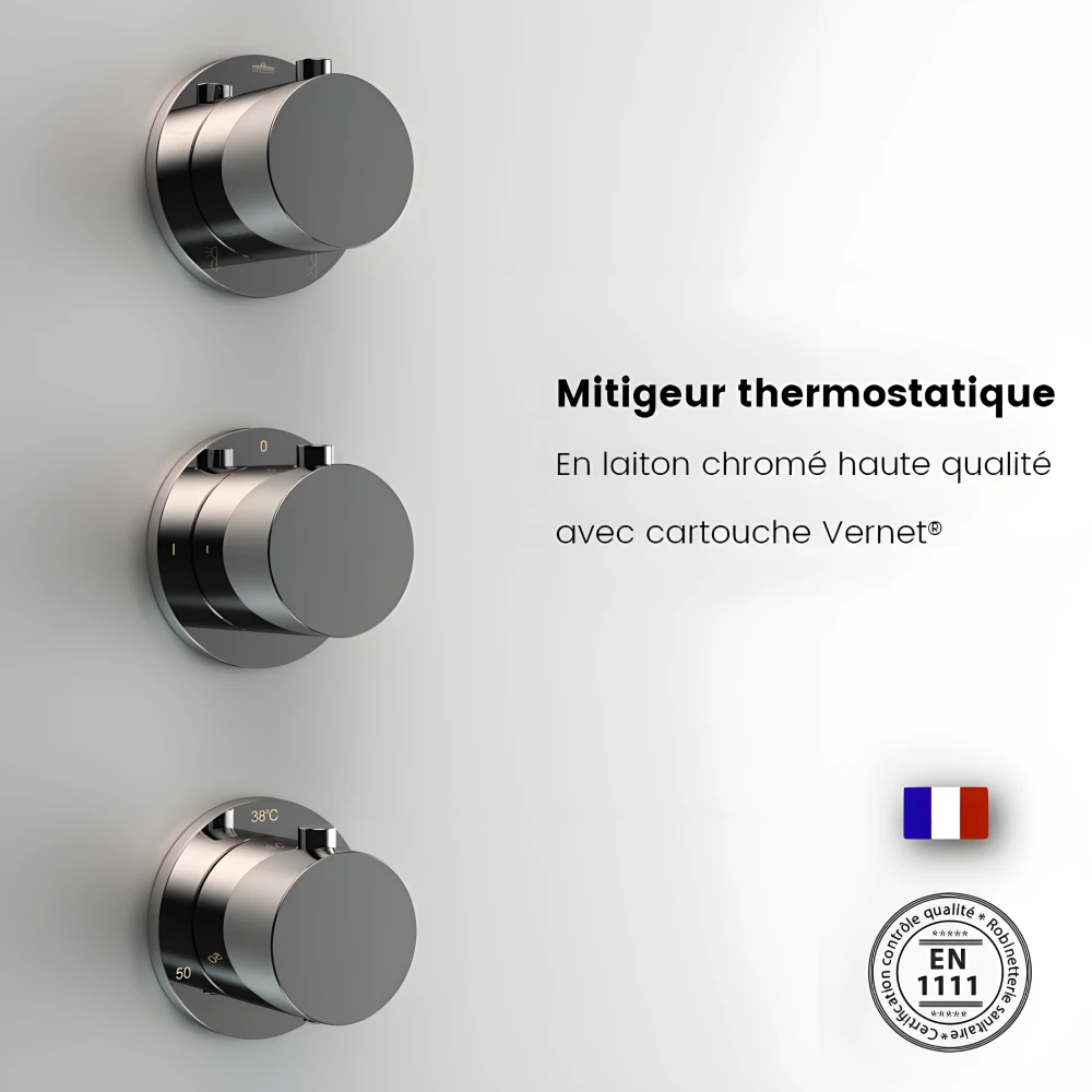 Robinetterie thermostatique en laiton chromé haute qualité