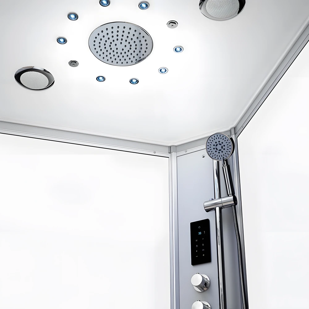 Pluie tropicale 95 jets | Brumisateurs | Chromothérapie LED | Haut-parleur | Ventilation