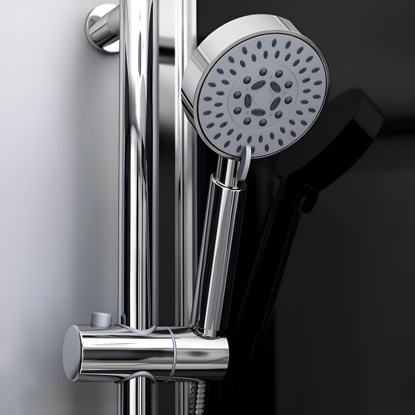 Douchette multifonctions avec support ajustable en hauteur et inclinaison