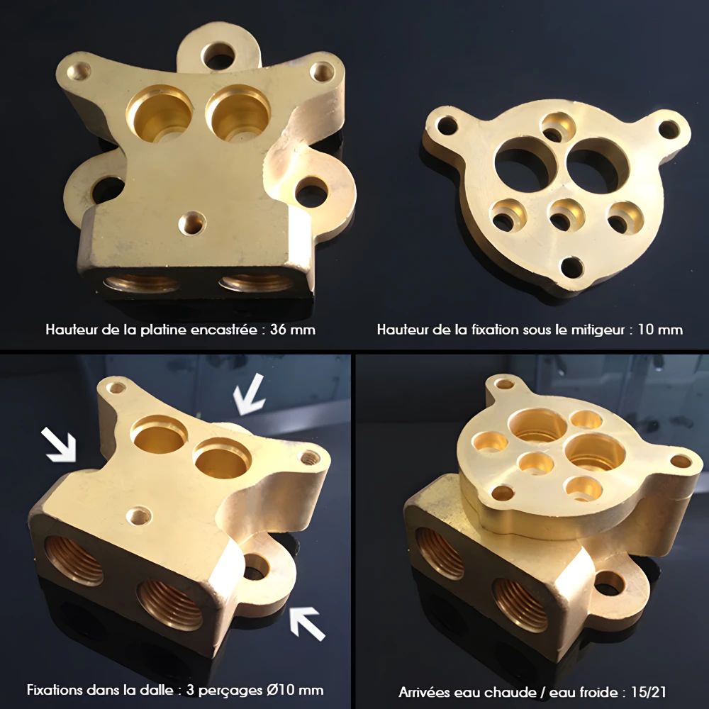 Mitigeur colonne LOOP noir mat baignoire îlot