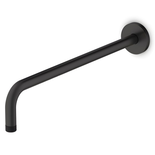 Bras horizontal en laiton noir mat pour alimentation douche de tête