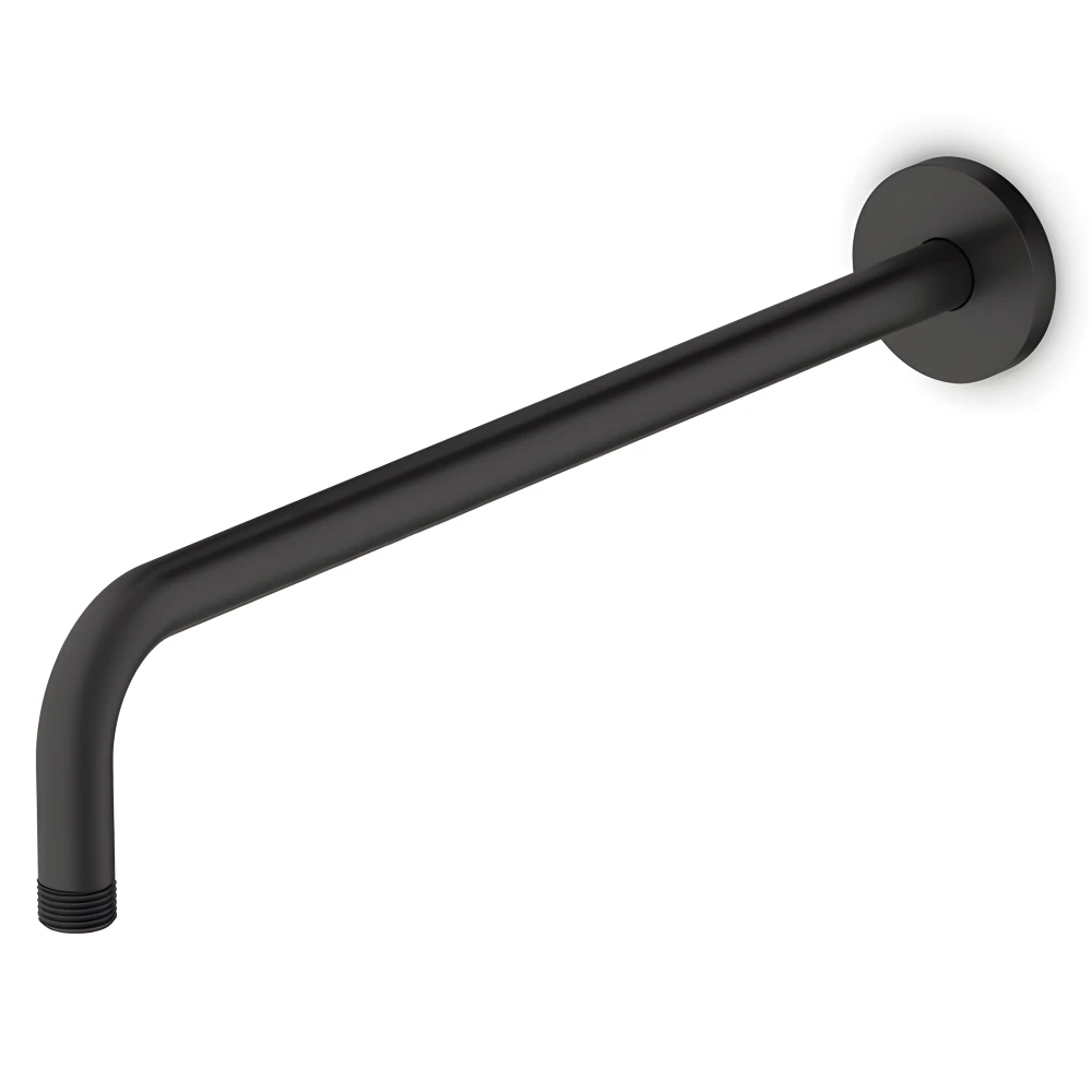 Bras horizontal en laiton noir mat pour alimentation douche de tête