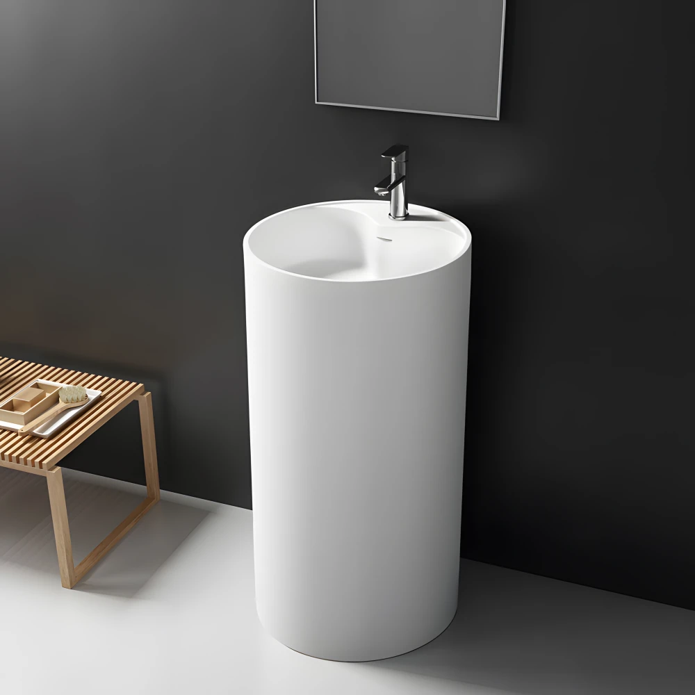 Lavabo vasque colonne TOTEM 45 en Solid Surface