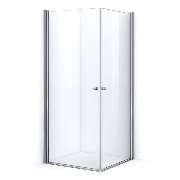 Paroi de douche d'angle 100 x 100 cm avec ouverture pivotante