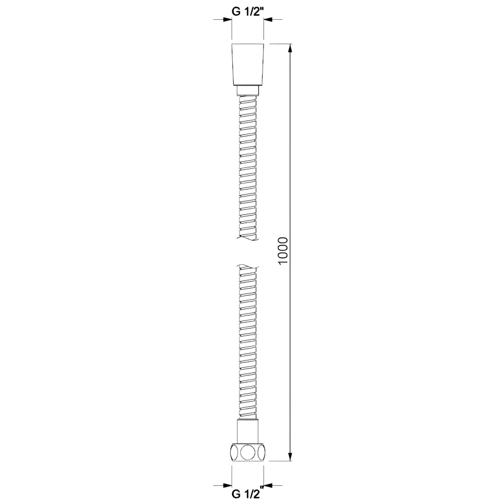 Flexible anti-torsion 100 cm en inox noir mat
