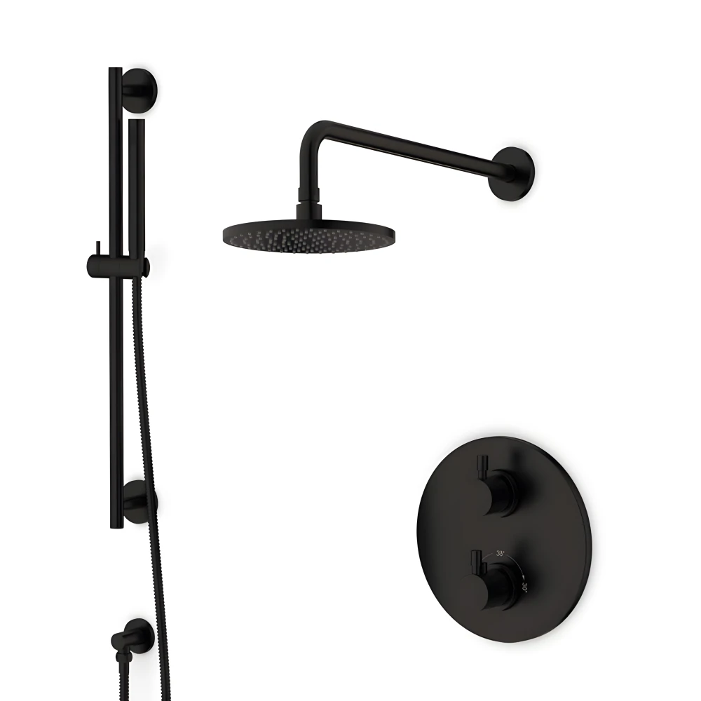 Pack douche encastré thermostatique noir mat LOOP 7